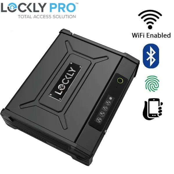 Lockly - PGV528W - Smart Safe - Digital Keypad - Biometric Fingerprint - Wi-Fi - Bluetooth App Controlled - Matte Black