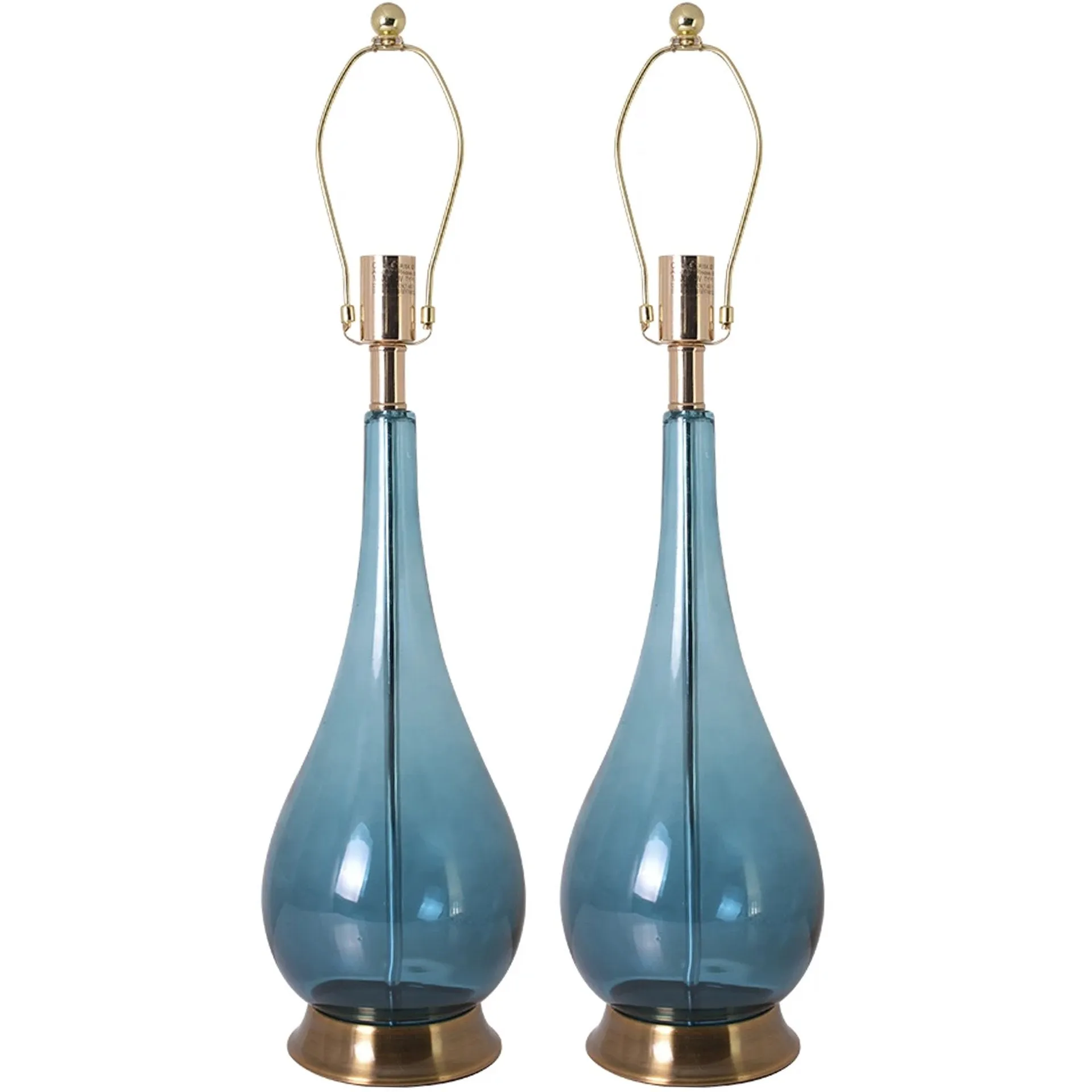 Lola Big Translucent Ombre Glass Table Lamp 30" - Blue Ombre/Blue (Set of 2)