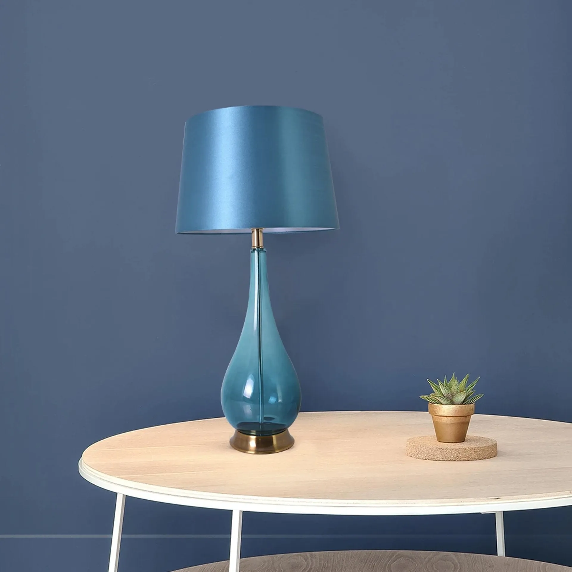 Lola Big Translucent Ombre Glass Table Lamp 30" - Blue Ombre/Blue (Set of 2)