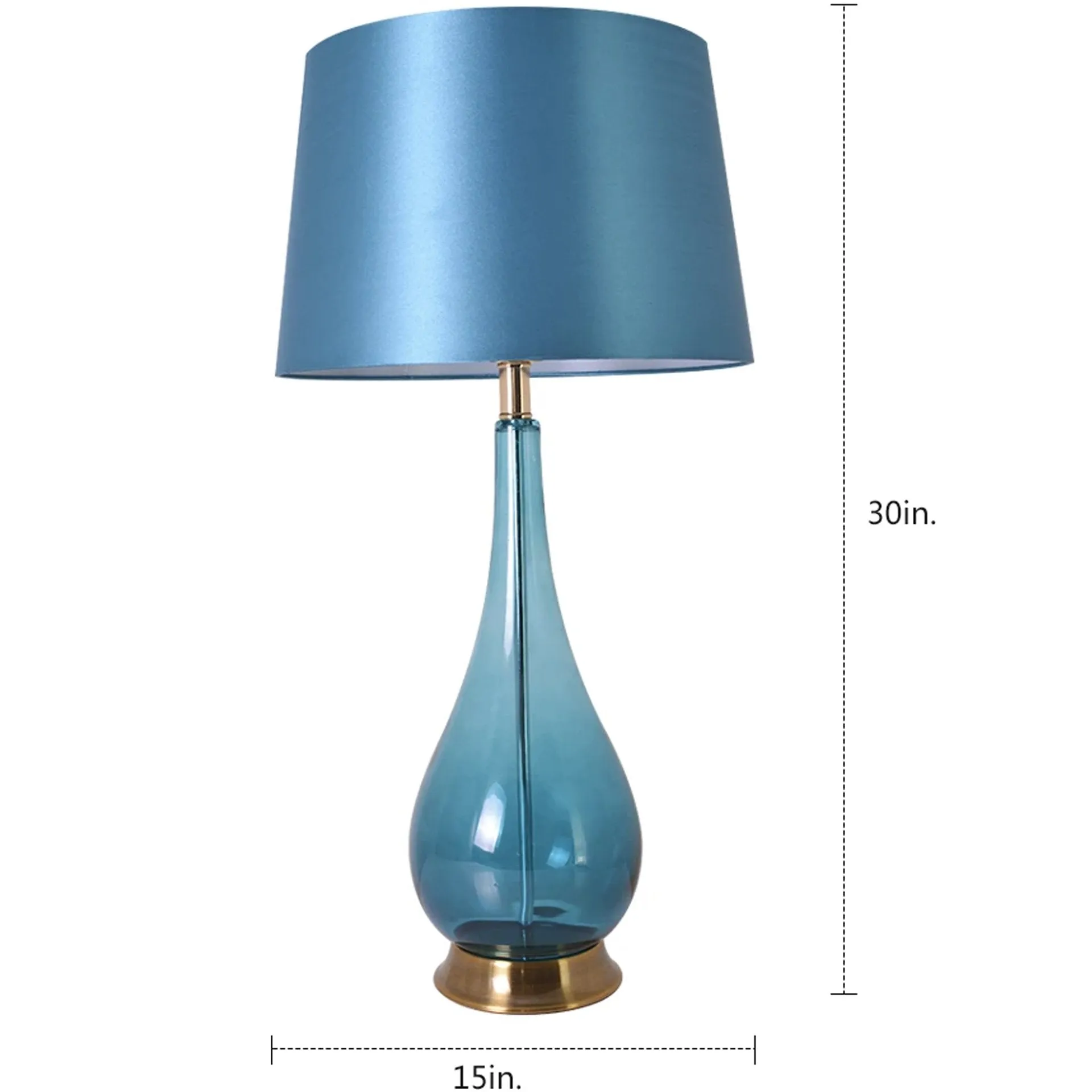 Lola Big Translucent Ombre Glass Table Lamp 30" - Blue Ombre/Blue (Set of 2)