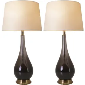 Lola Big Translucent Ombre Glass Table Lamp 30" - Smoke Gray Ombre/Creme (Set of 2)