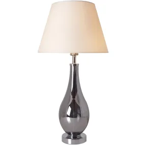 Lola Chrome Droplet Glass Table Lamp 28" - Chrome Gray/Creme