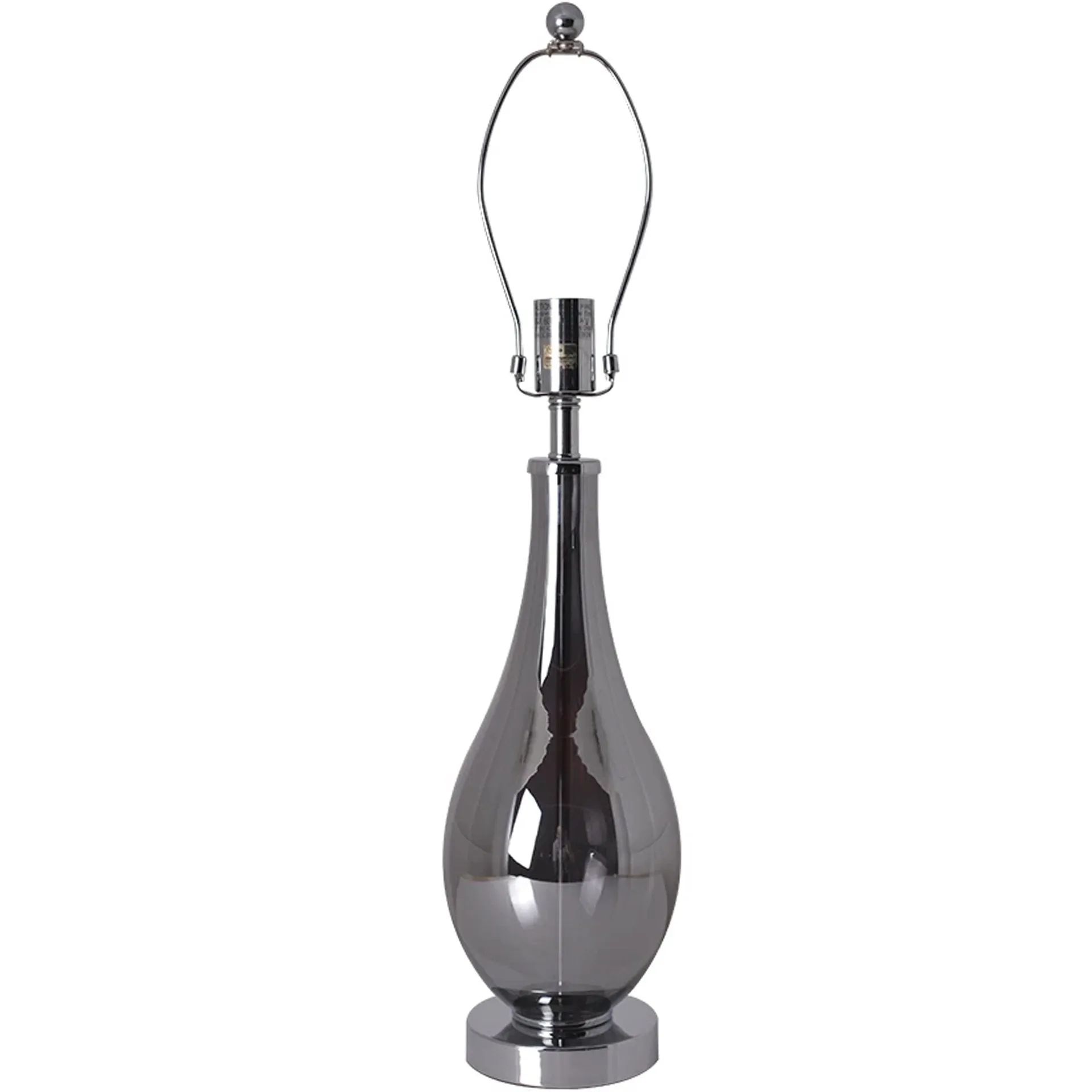 Lola Chrome Droplet Glass Table Lamp 28" - Chrome Gray/Creme