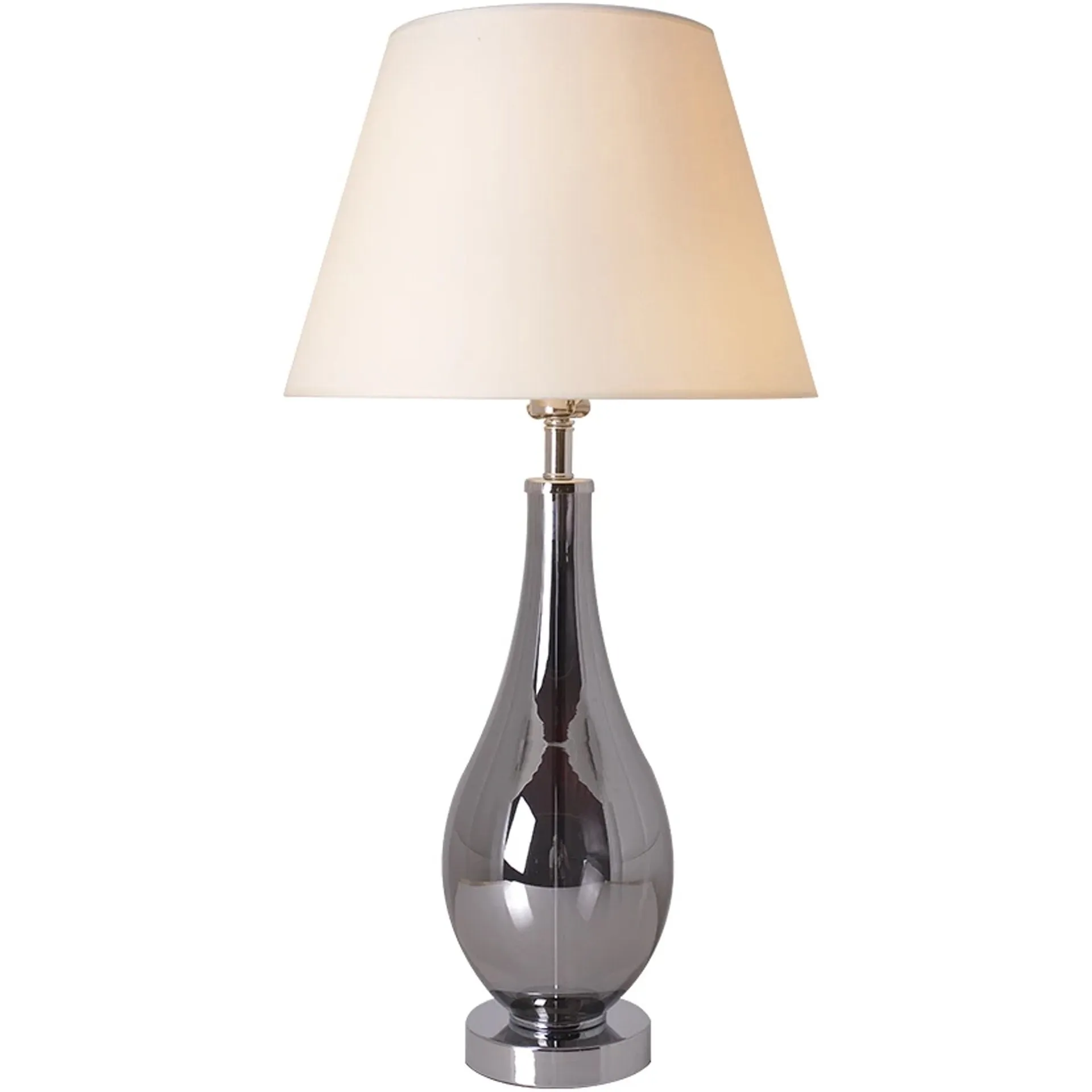 Lola Chrome Droplet Glass Table Lamp 28" - Chrome Gray/Creme