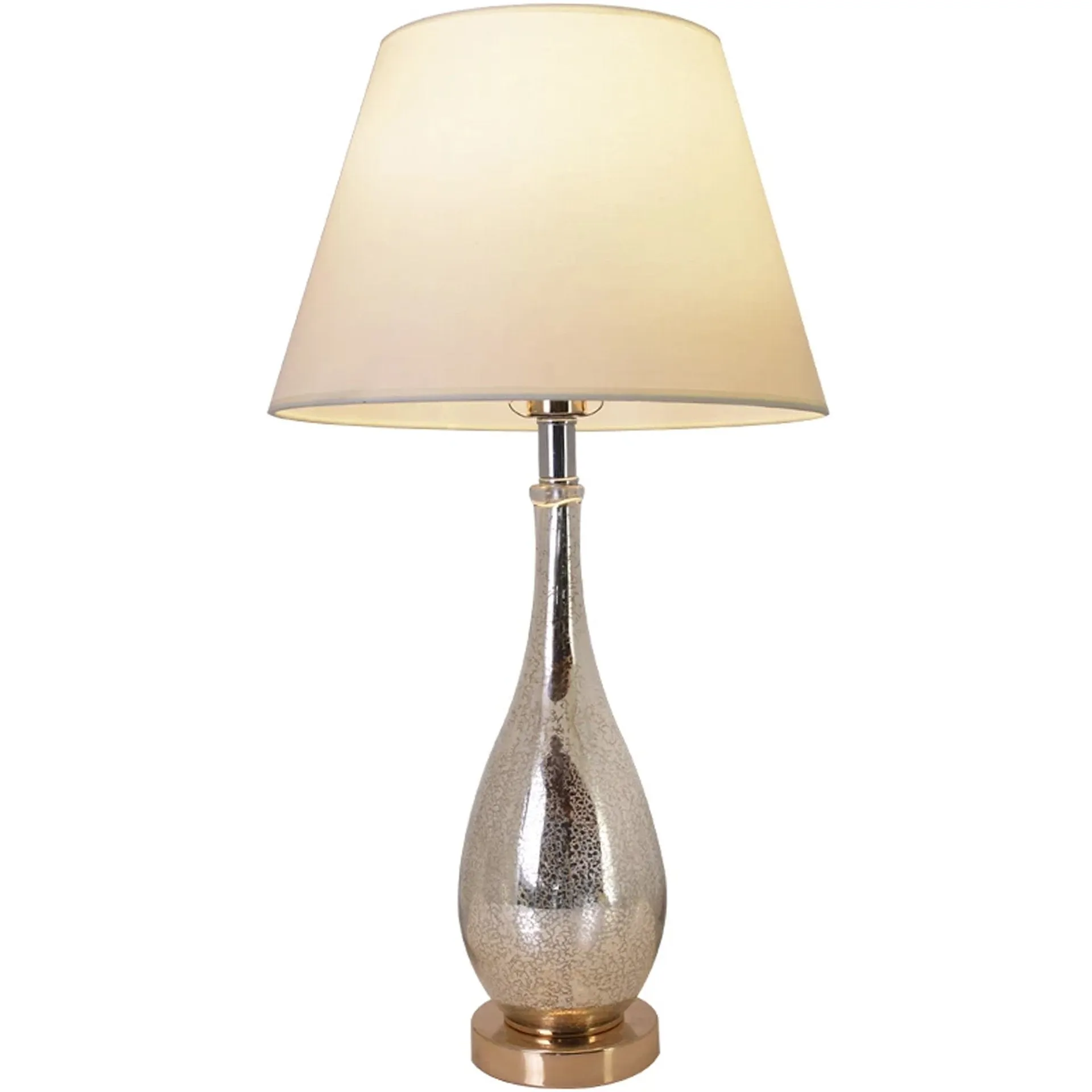 Lola Little Mercury Droplet Glass Table Lamp 28" - Gold Mercury/Creme (Set of 2)