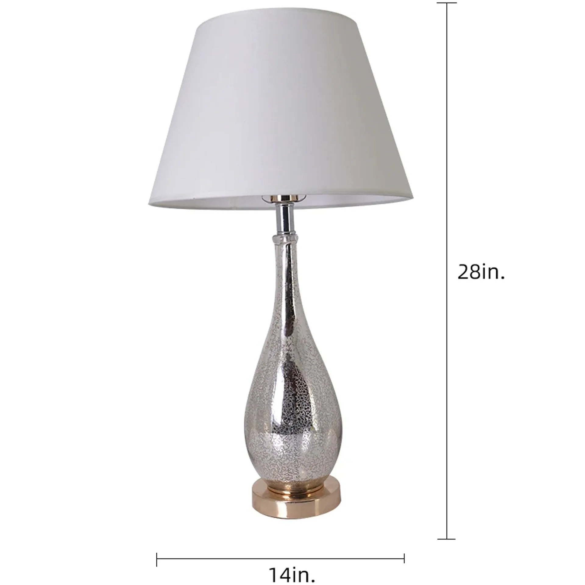 Lola Little Mercury Droplet Glass Table Lamp 28" - Gold Mercury/Creme (Set of 2)