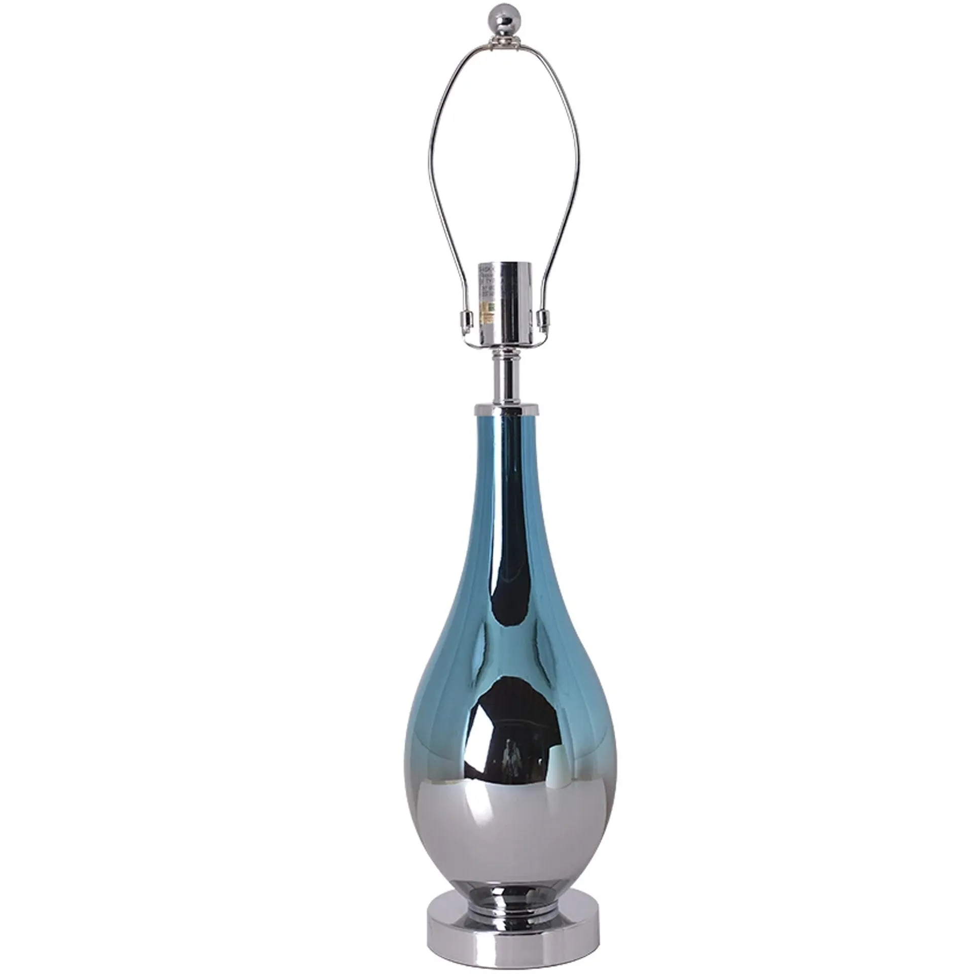 Lola Ombre Droplet Glass Table Lamp 28" - Blue Chrome Ombre/Creme