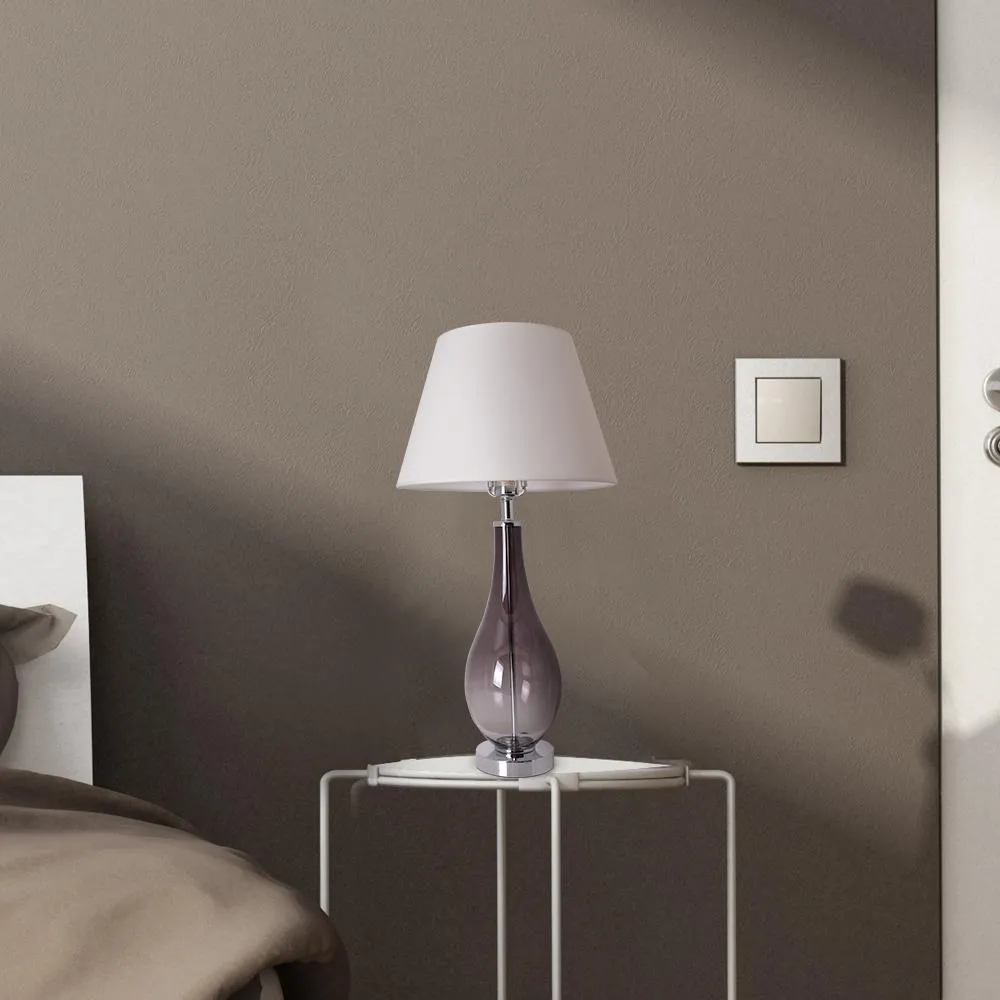 Lola Ombre Droplet Glass Table Lamp 28" - Smoke Gray Ombre/Creme