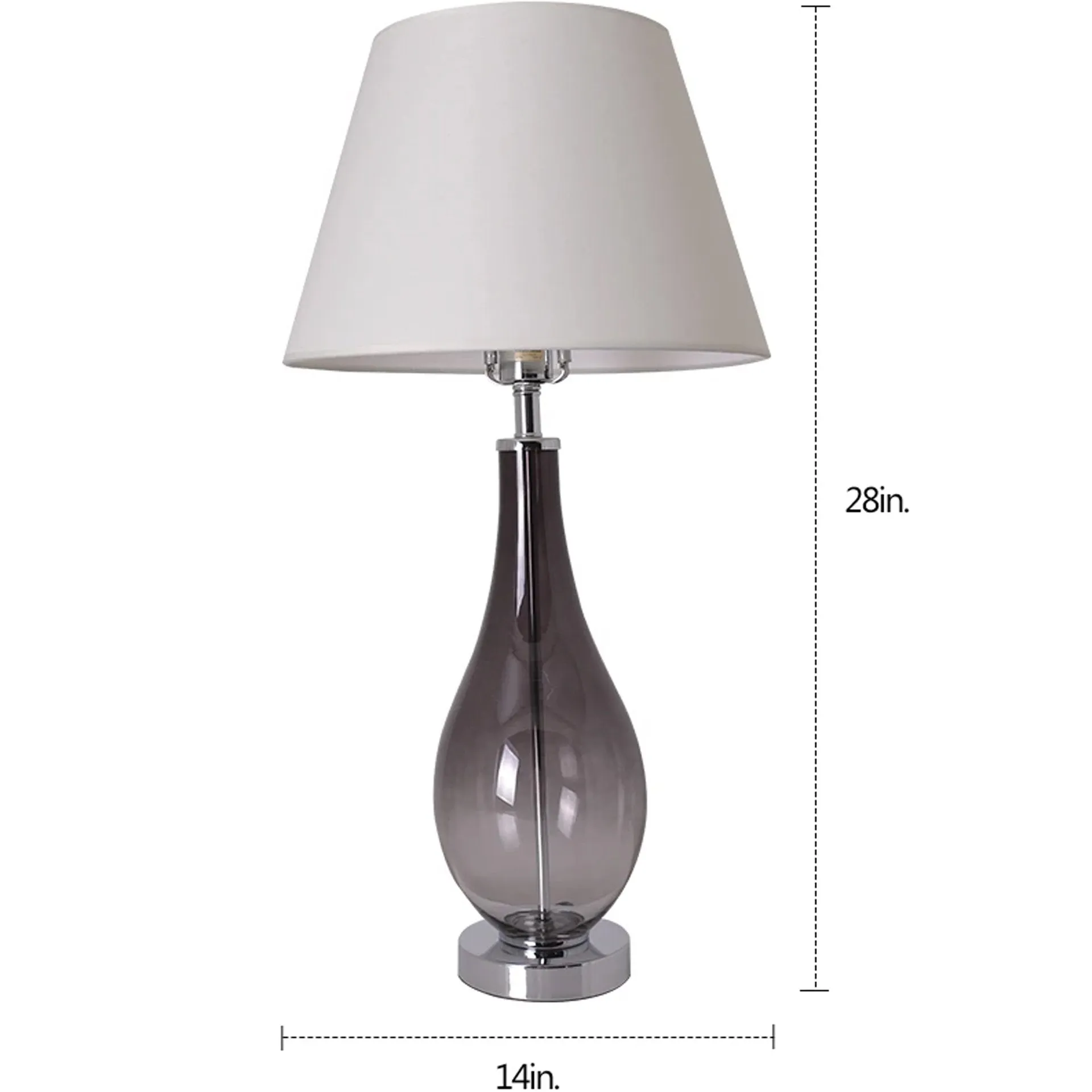 Lola Ombre Droplet Glass Table Lamp 28" - Smoke Gray Ombre/Creme