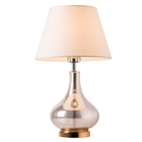 Loto Little Gold Mercury Glass Table Lamp 24" - Gold Mercury/Ivory White (Single)