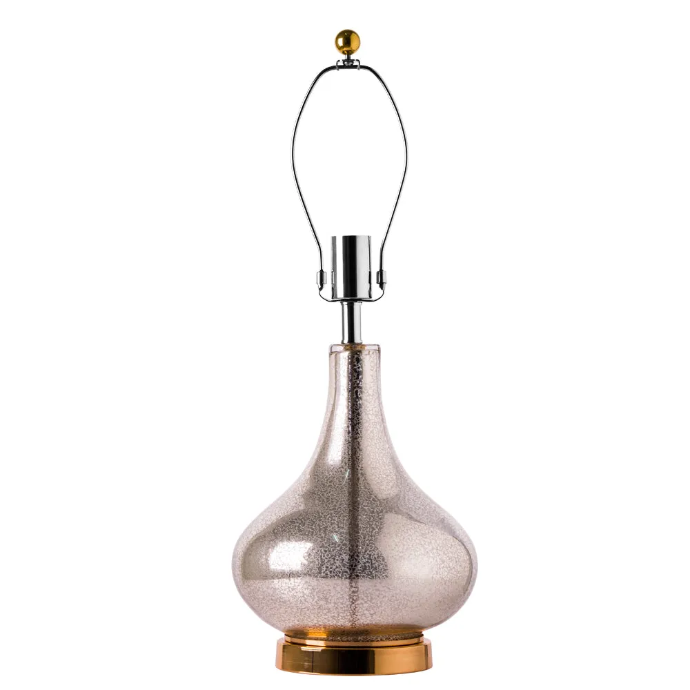 Loto Little Gold Mercury Glass Table Lamp 24" - Gold Mercury/Ivory White (Single)