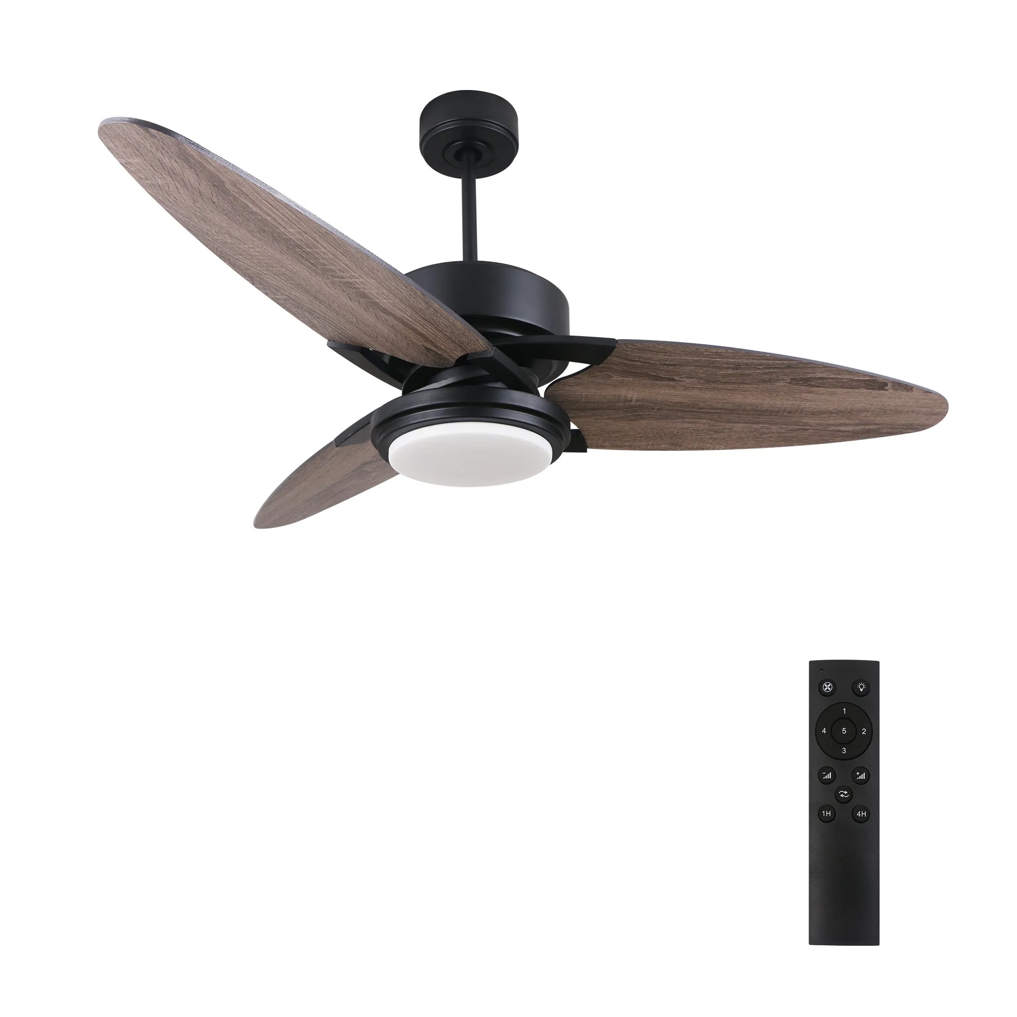 MADDOX 52 inch 3-Blade Ceiling Fan with LED Light Kit & Remote Control - Black/Barnwood