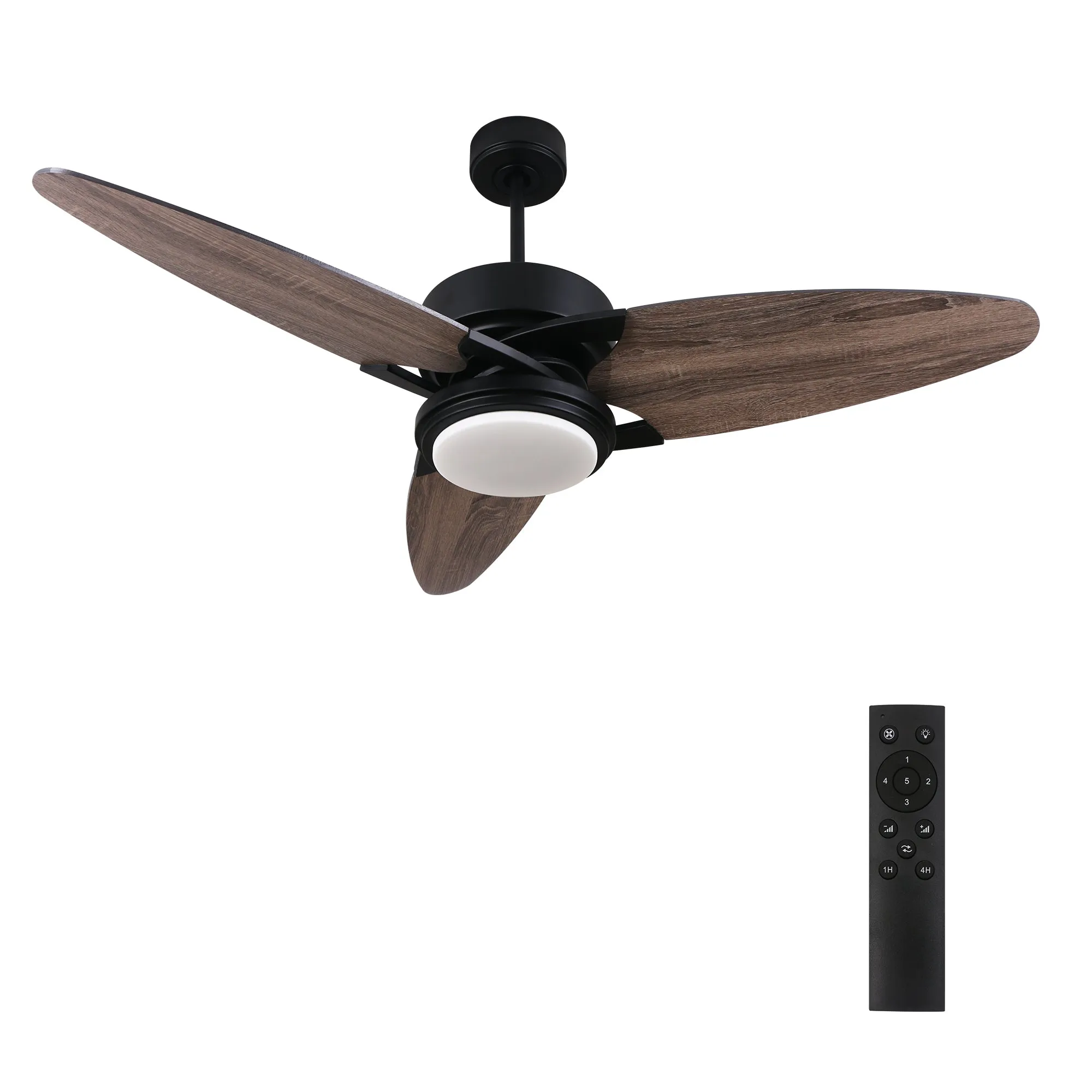 MADDOX 52 inch 3-Blade Ceiling Fan with LED Light Kit & Remote Control - Black/Barnwood