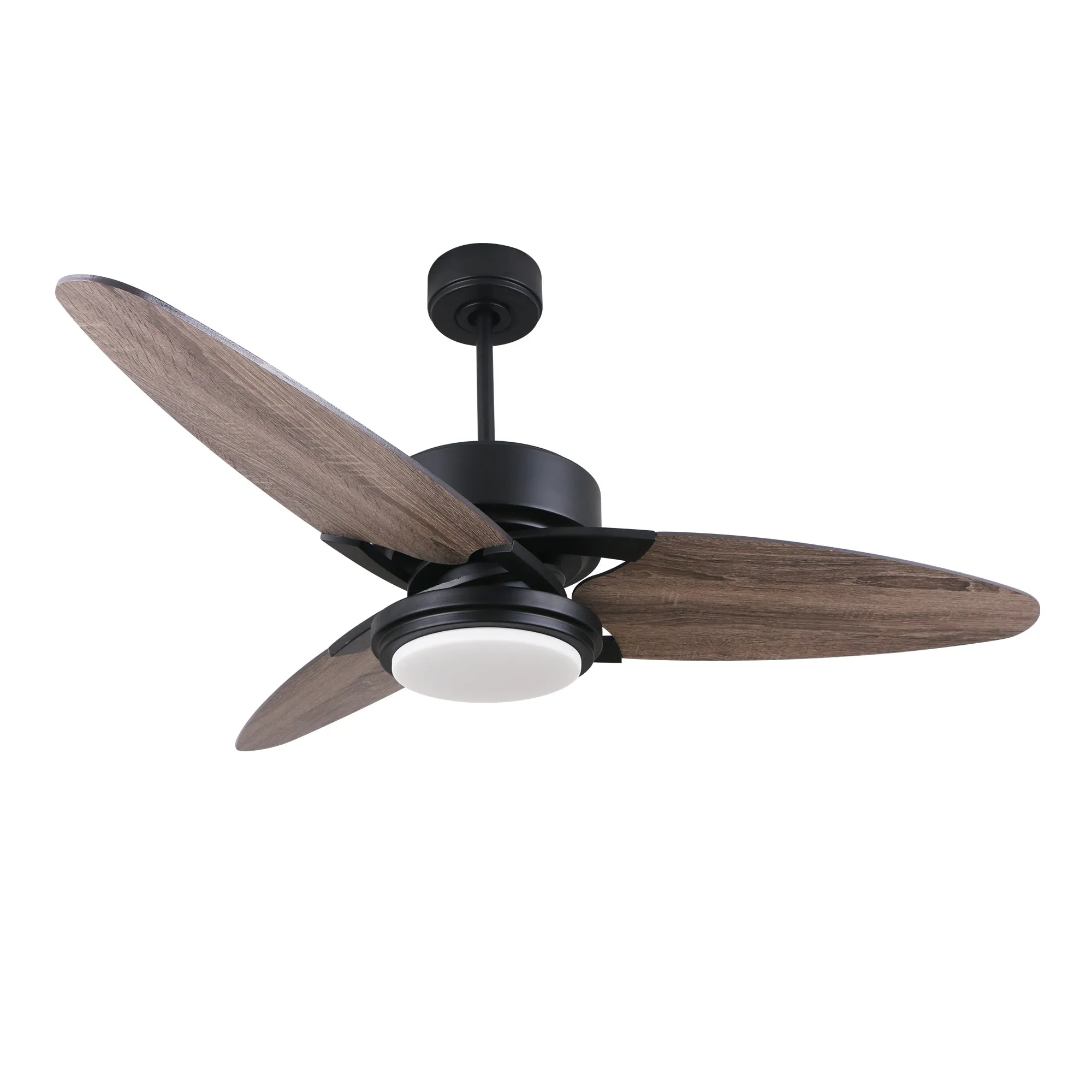 MADDOX 52 inch 3-Blade Ceiling Fan with LED Light Kit & Remote Control - Black/Barnwood