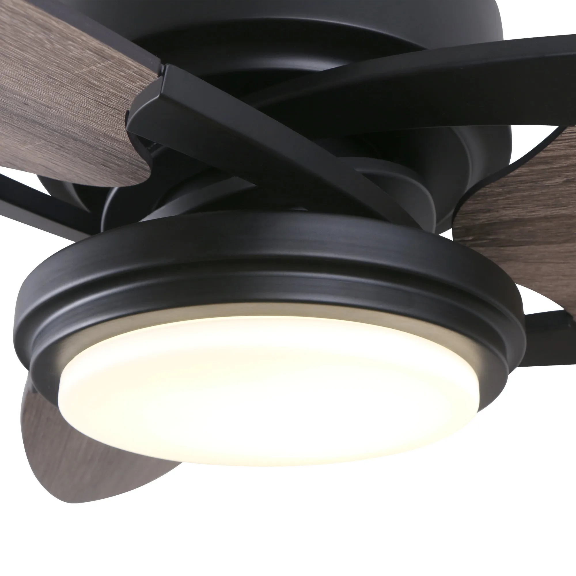 MADDOX 52 inch 3-Blade Ceiling Fan with LED Light Kit & Remote Control - Black/Barnwood