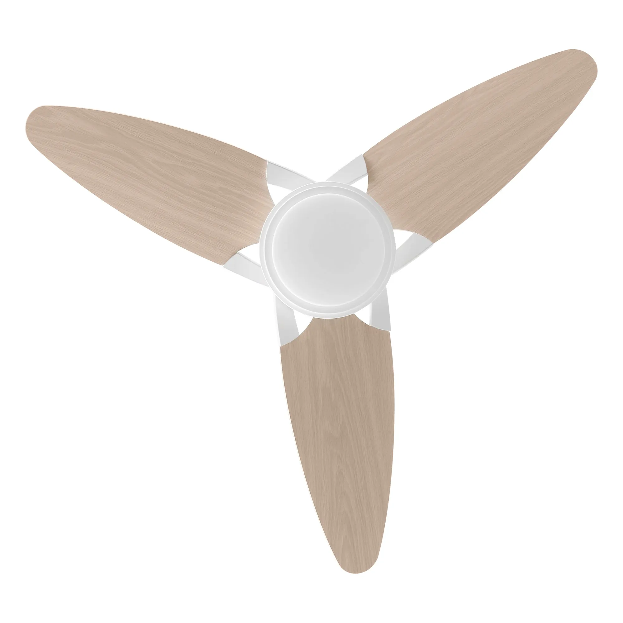 MADDOX 52 inch 3-Blade Ceiling Fan with LED Light Kit & Remote Control - White/Light Wood