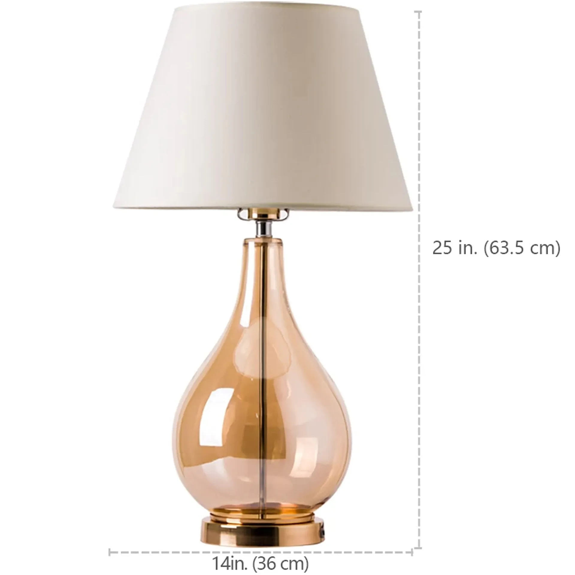 Mawar Champagne Glass Jar 25" Table Lamp - Clear Gold/Ivory White