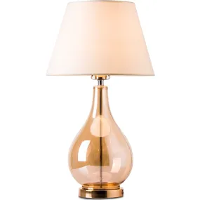 Mawar Champagne Glass Jar 25" Table Lamp - Clear Gold/Ivory White