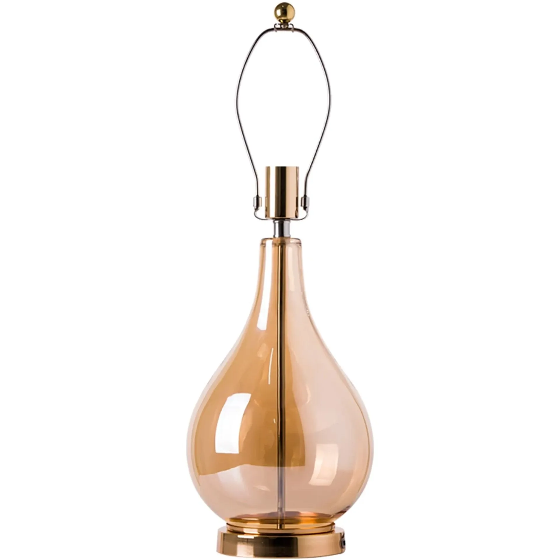 Mawar Champagne Glass Jar 25" Table Lamp - Clear Gold/Ivory White