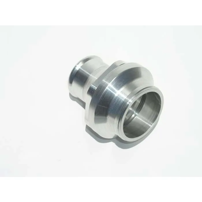 Meziere In-Line Thermostat Housing - 1-1/2 in Hose Barb to Weld-On Bung - Polished