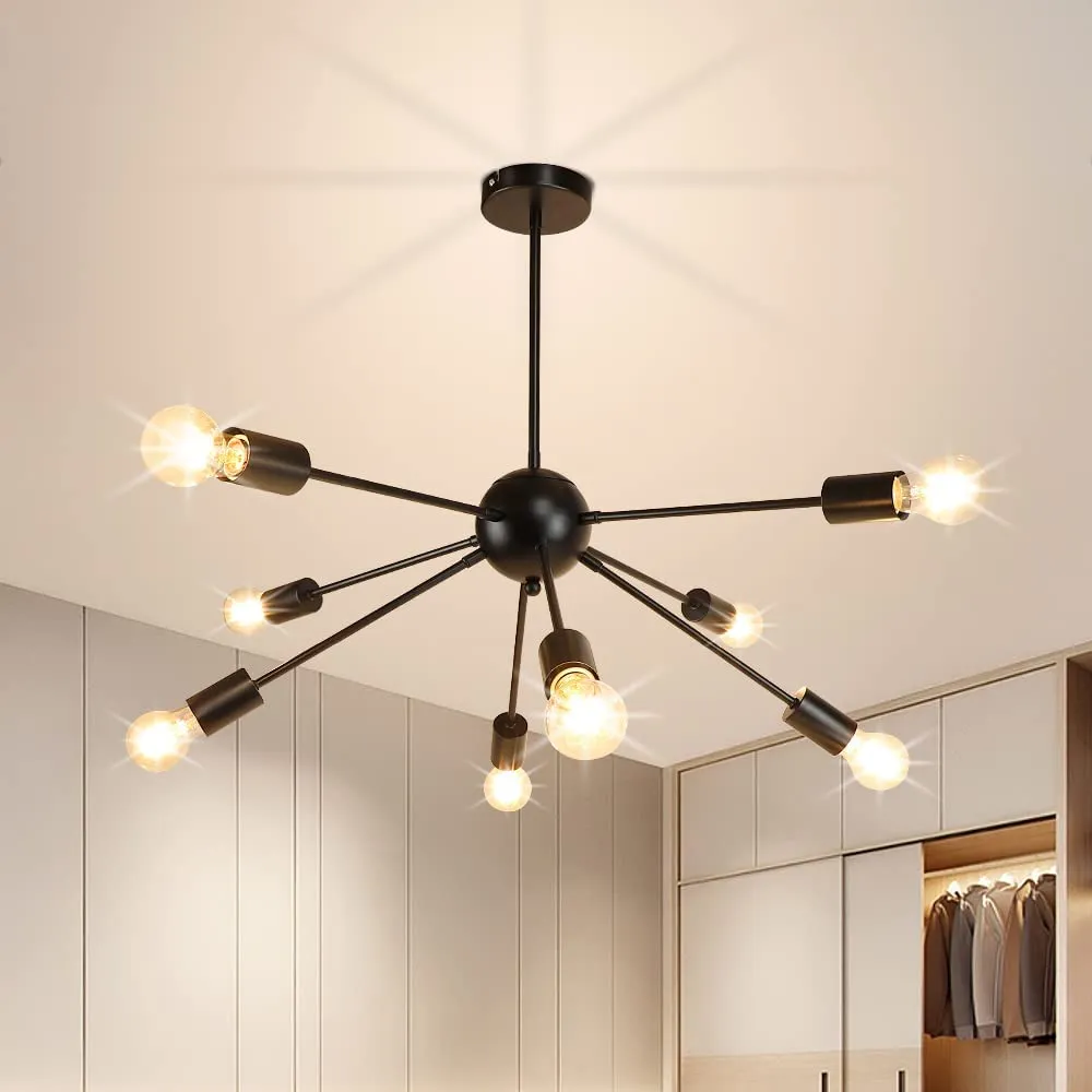 Modern Starburst Ceiling Light Fixture - Choose 8 or 10 Bulb Options