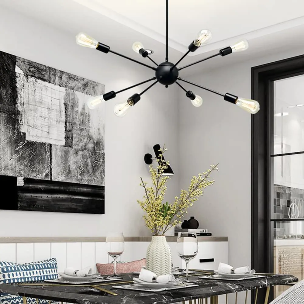 Modern Starburst Ceiling Light Fixture - Choose 8 or 10 Bulb Options