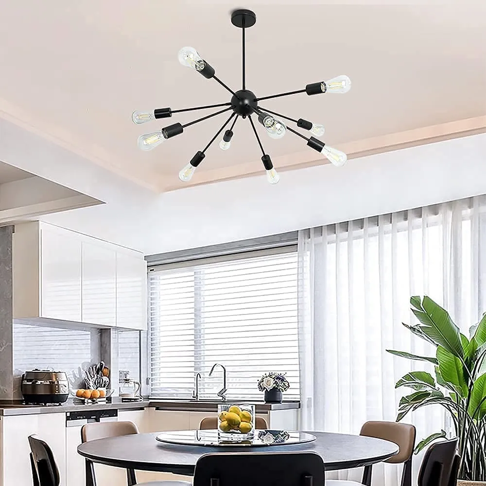 Modern Starburst Ceiling Light Fixture - Choose 8 or 10 Bulb Options