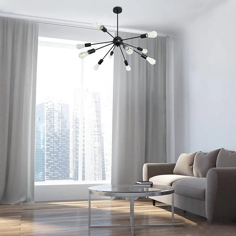 Modern Starburst Ceiling Light Fixture - Choose 8 or 10 Bulb Options