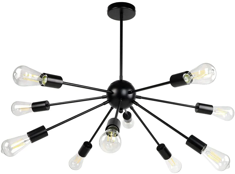 Modern Starburst Ceiling Light Fixture - Choose 8 or 10 Bulb Options
