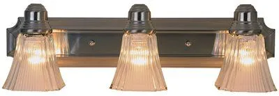 Monument Decorative Vanity Fixture Brushed Nickel 24 Inch  Uses (3) 60-Watt Incandescent Medium Base Lamps