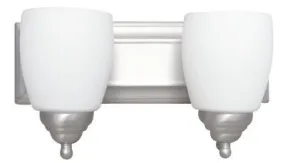 Monument Vanity Fixture Brushed Nickel 14 X 6-3/4 X 6-1/2 Inch  Uses (2) 100-Watt Incandescent Medium Base Lamps