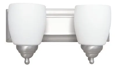 Monument Vanity Fixture Brushed Nickel 14 X 6-3/4 X 6-1/2 Inch  Uses (2) 100-Watt Incandescent Medium Base Lamps