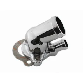 Mr. Gasket 45 Degree Water Neck - 1-1/2 in ID Hose - Gasket - Chrome - Oldsmobile V8