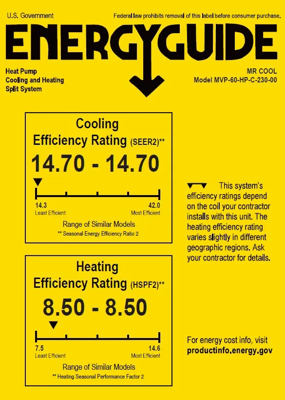 MRCOOL® VersaPro 5 Ton 14.7 SEER2 Central Ducted DC Inverter Heat Pump Split System - Multiposition - MVP-60-HP-230-00