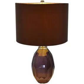 Muguet Little Multi-Faceted Glass Table Lamp 21" - Purple/Brown