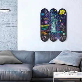 New York Sketch Skateboard Wall Art