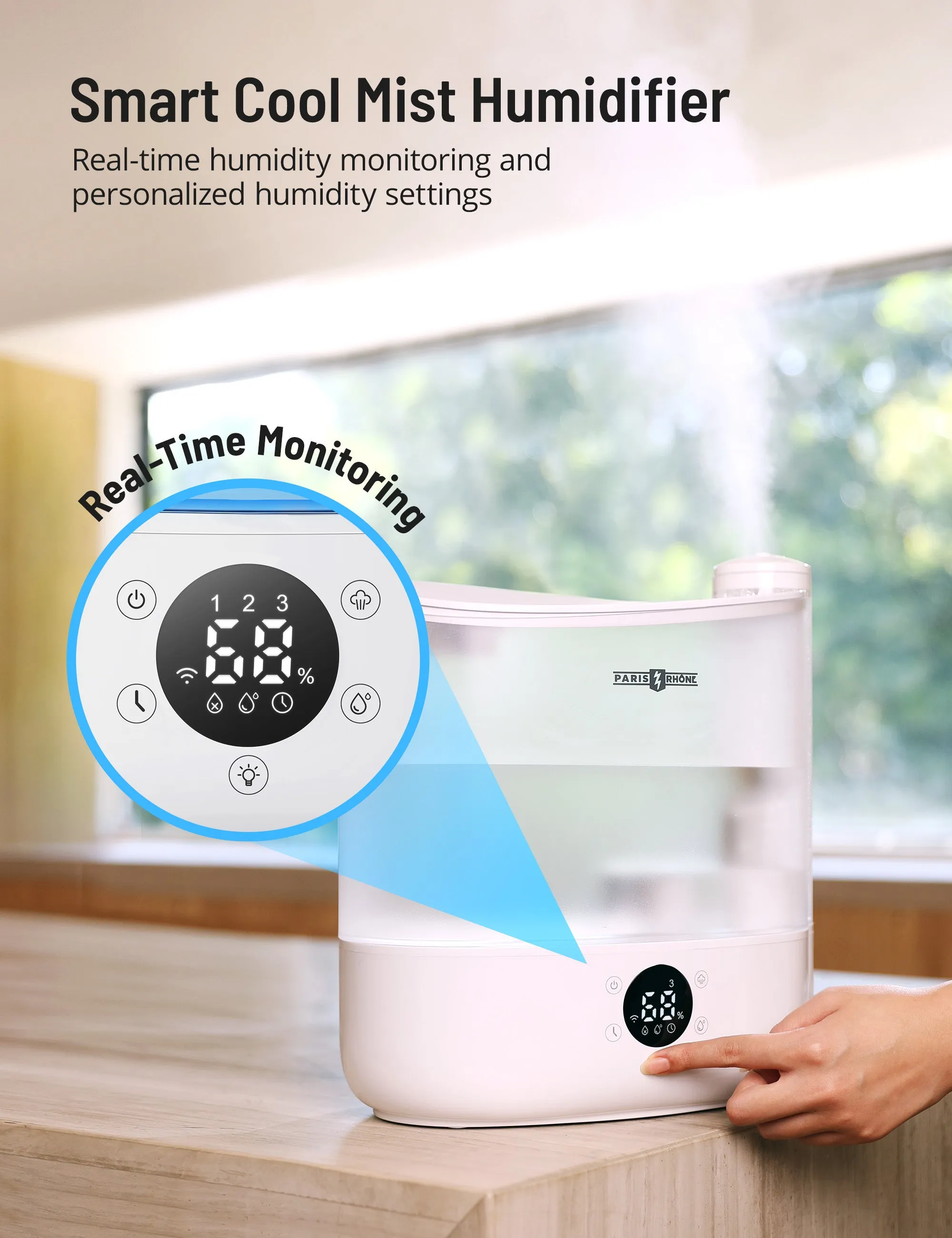 PARIS RHÔNE |6L 60H Wifi Smart Top Fill Humidifiers with App