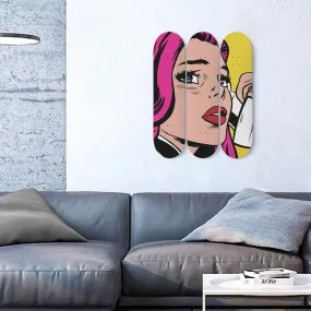 Pop art Girl in Distress Skateboard Wall Art