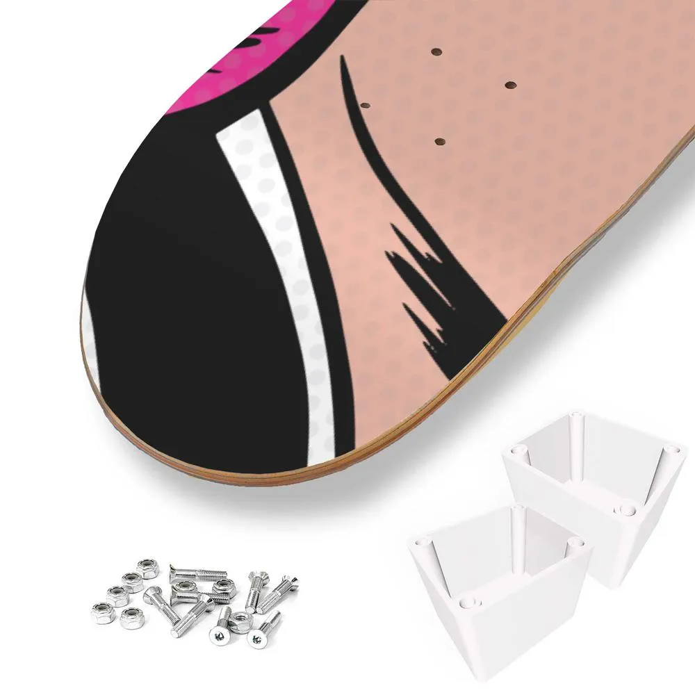 Pop art Girl in Distress Skateboard Wall Art