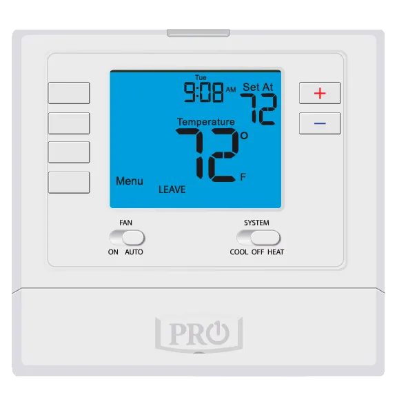 Pro1 T715 Multi-stage Gas 2 Heat, 2 Cool 5/1/1 Programmable Thermostat Battery or Hardwired Powered
