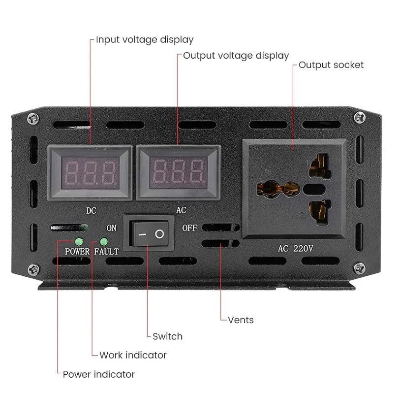 Pure Sine Wave Inverter 3000W 12V