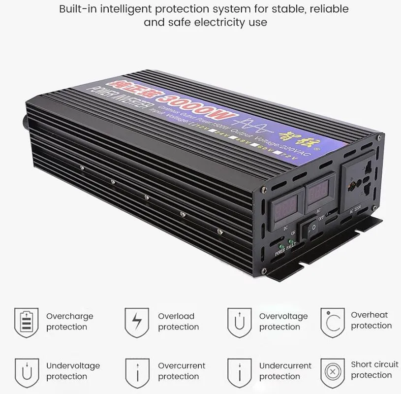 Pure Sine Wave Inverter 3000W 12V