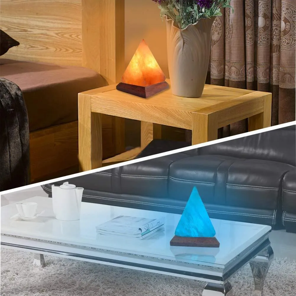 Pyramid Himalayan Salt Lamp Crystal Rock Air Purifier