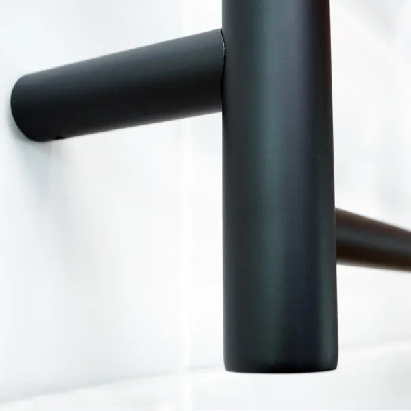 Radiant 12V 7 Bar Round Heated Towel Ladder 600w x 800h - Matte Black