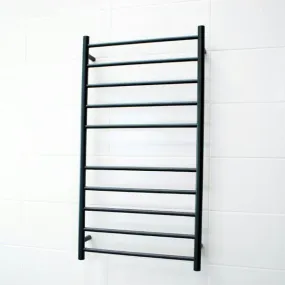 Radiant Round 10 Bar Heated Towel Ladder 600 x 1100 Matte Black