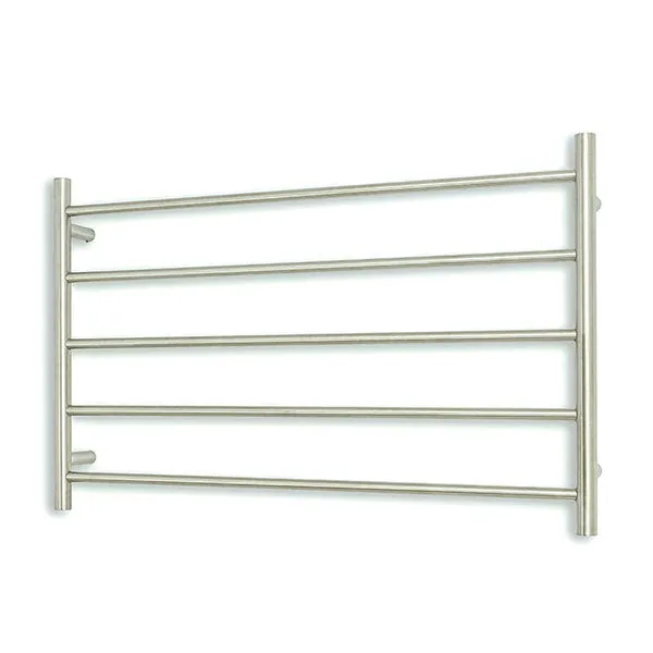 Radiant Round 5 Bar Heated Rail 950mmx600mm Brushed Stainless Steel