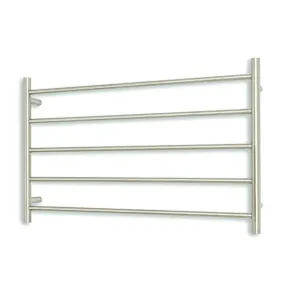 Radiant Round 5 Bar Heated Rail 950mmx600mm Brushed Stainless Steel