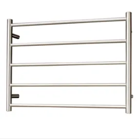 Radiant Round 5 Bar Heated Towel Ladder 750w x 550h - Brushed Nickel