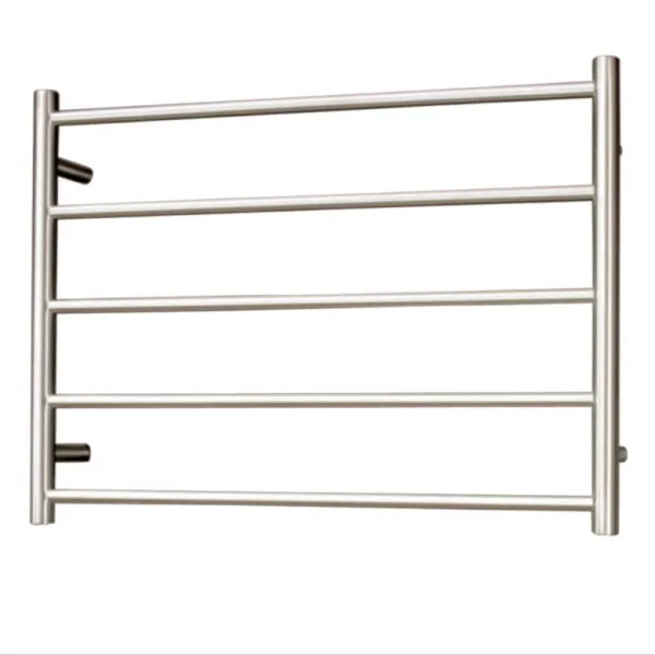 Radiant Round 5 Bar Heated Towel Ladder 750w x 550h - Brushed Nickel