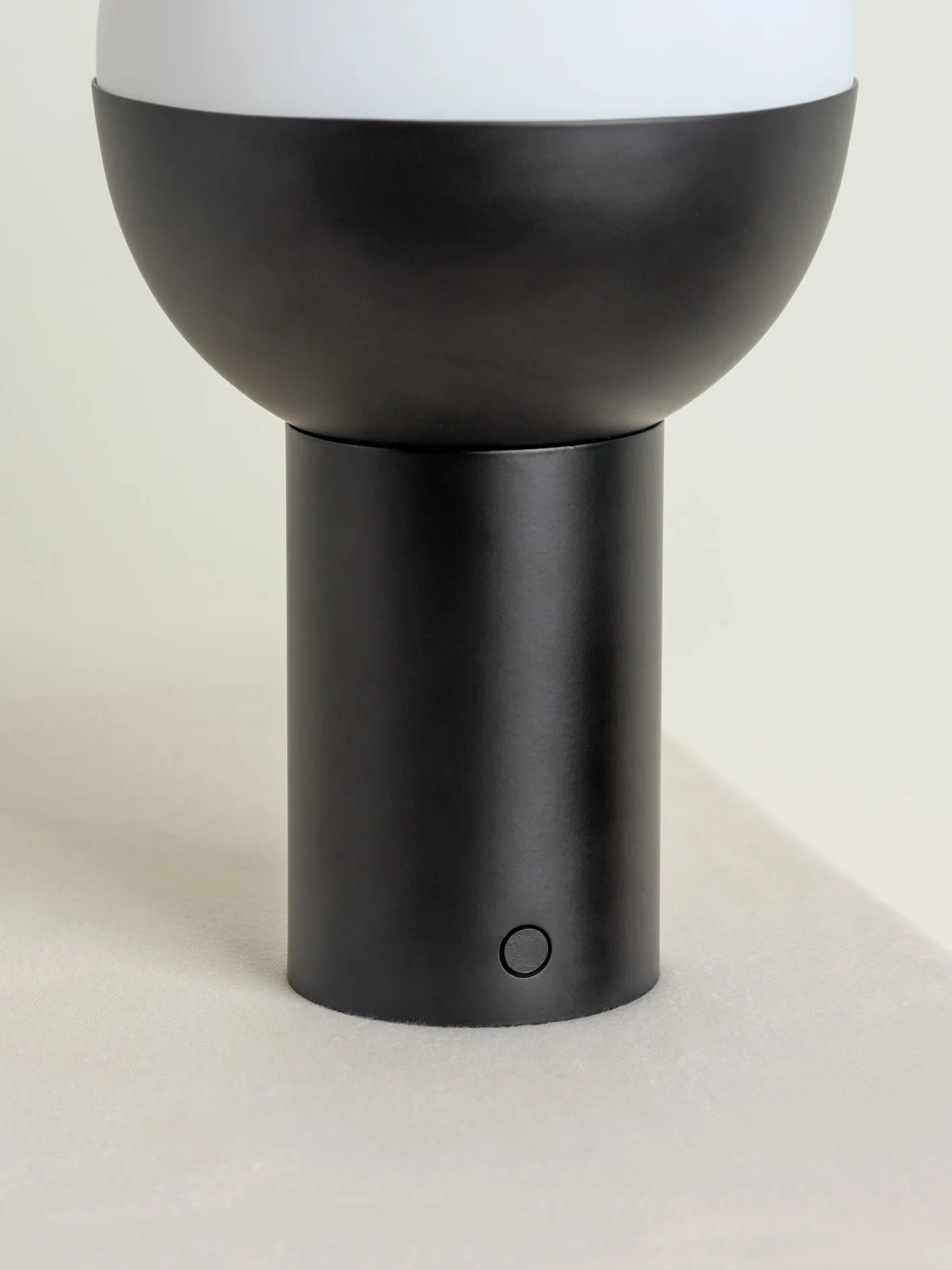 Roma - 1 light matt black and opal rechargeable table lamp